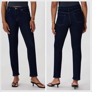 Quince Women’s Luna Stretch Slim Straight Jeans Deep Rinse Wash 27 Ankle Length